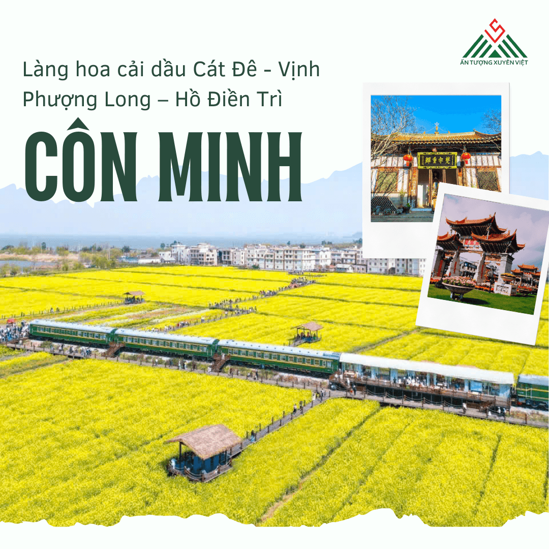 HÀ NỘI – CÔN MINH – LÀNG HOA CẢI DẦU CÁT ĐÊ - VỊNH PHƯỢNG LONG – HỒ ĐIỀN TRÌ